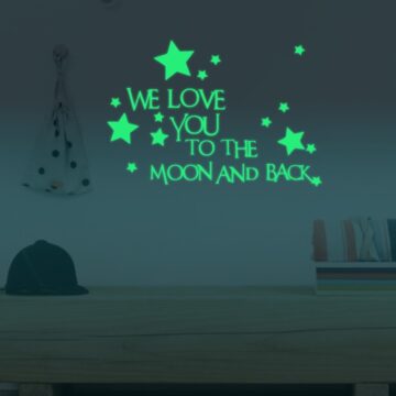 Luminous Moon and Stars Wall Stickers for Kids Room