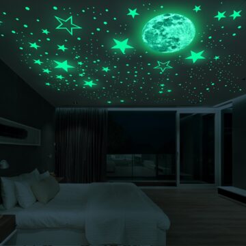 Luminous Moon and Stars Wall Stickers for Kids Room