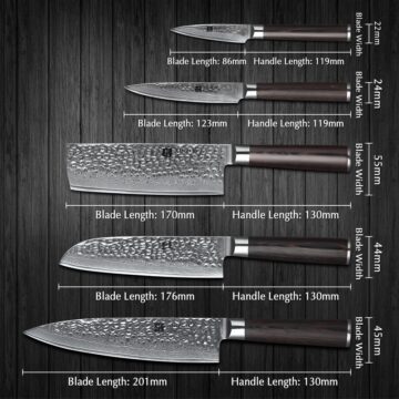 XINZUO 5 PCS Kitchen Knives Set