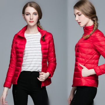 Women’s Coats Promotion Free Shipping Autumn Fashion Stand Collar Ultra-Thin Down Jacket Women Large Size Short Coats Wholesale